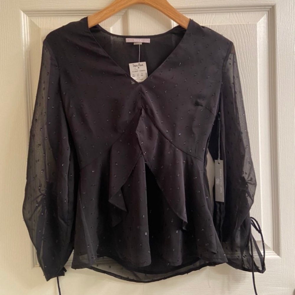NWT Black Chiffon Blouse from Steinmark in Size Extra Small
